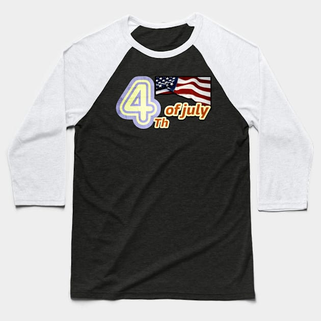 4th of july Baseball T-Shirt by ZIID ETERNITY